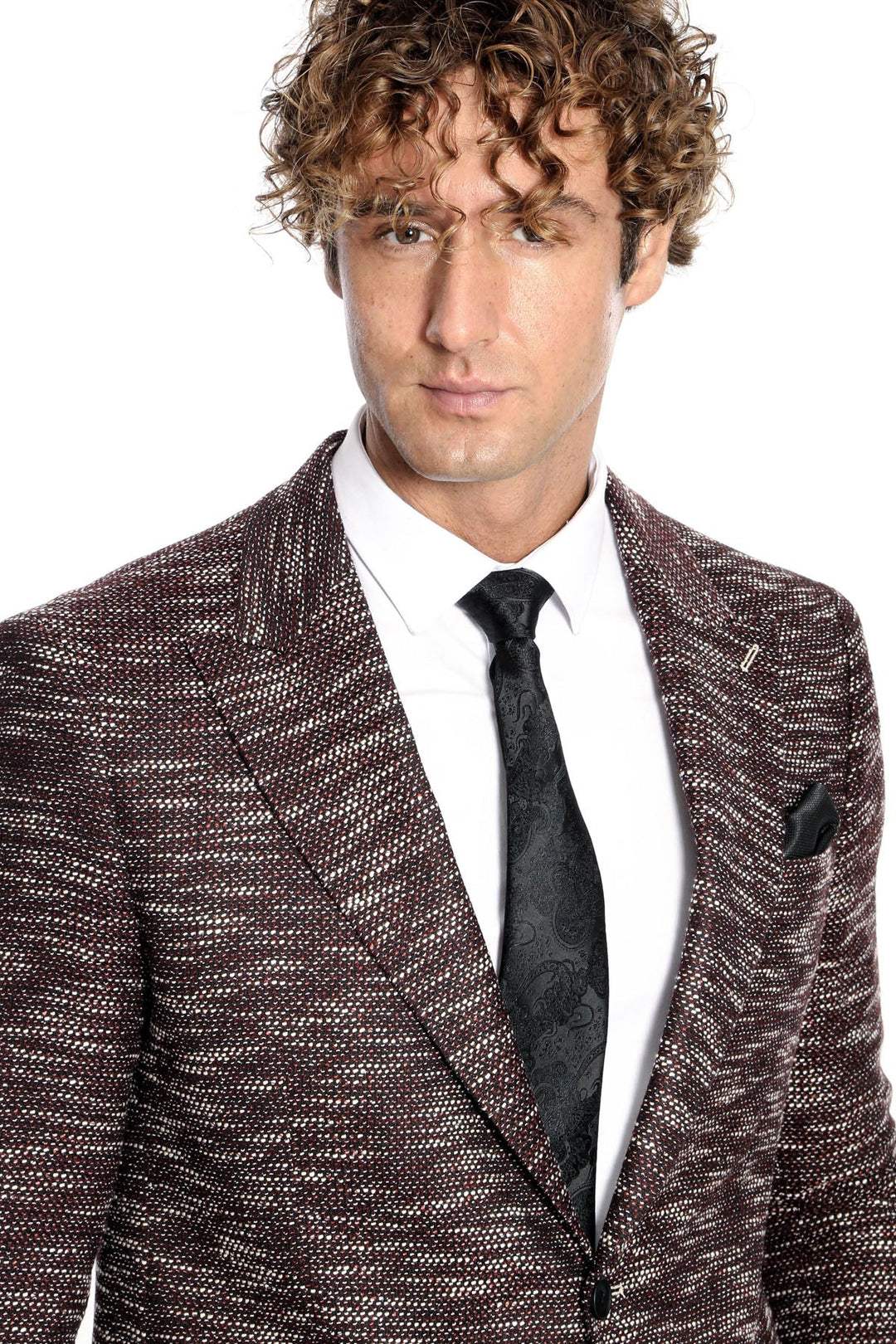 WSS Slim Fit Patterned Sport Burgundy Men Blazer  - Famalicão