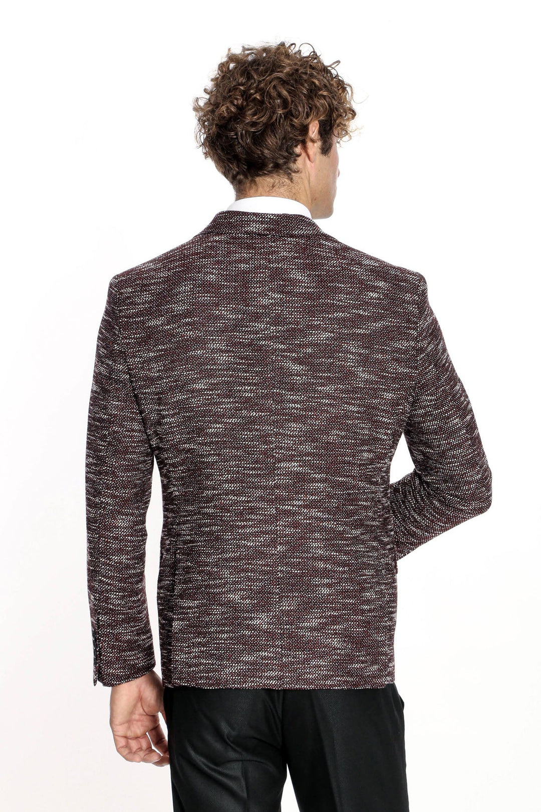 WSS Slim Fit Patterned Sport Burgundy Men Blazer  - Famalicão