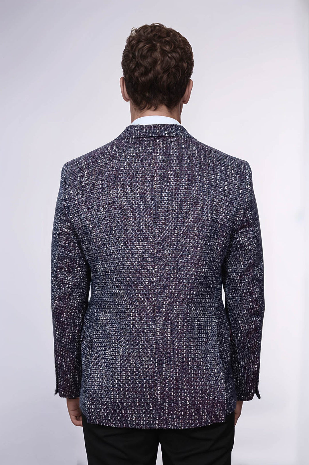 WSS Slim Fit Patterned Sport Purple Men Blazer  - Schertz