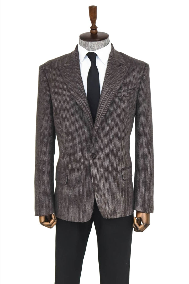 WSS Houndstooth Wool Black Men Blazer  - Pasadena