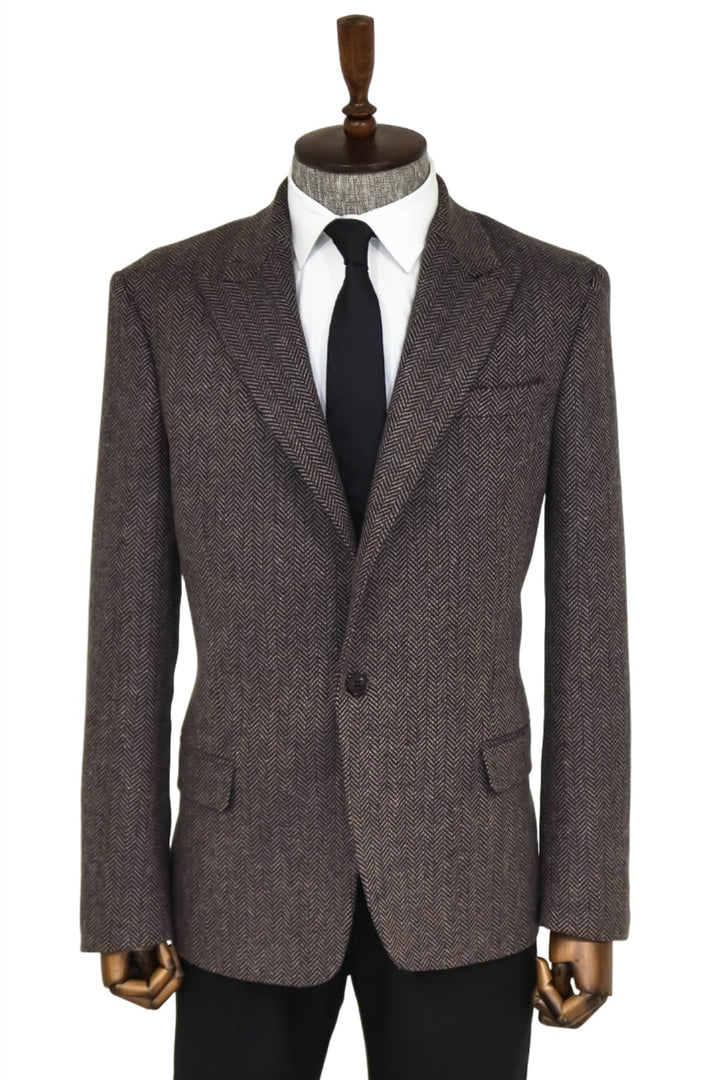 WSS Houndstooth Wool Black Men Blazer  - Pasadena