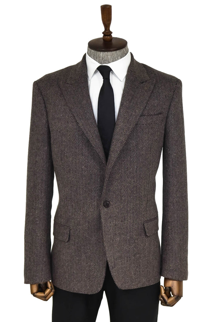 WSS Houndstooth Wool Black Men Blazer  - Pasadena