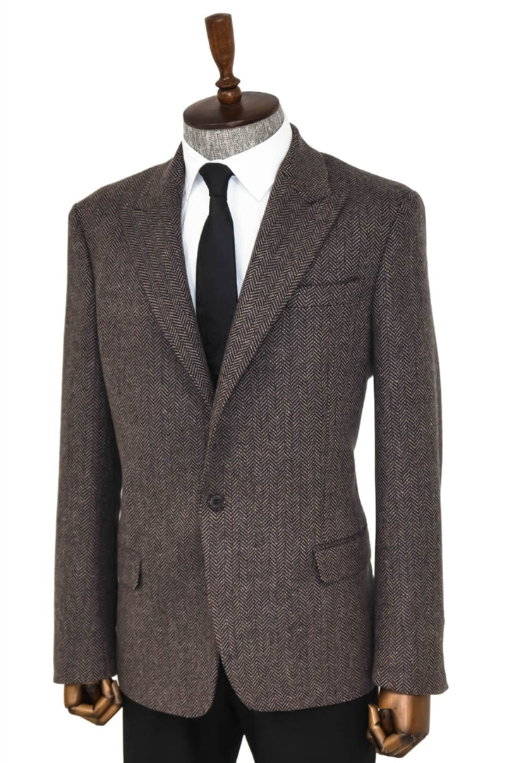 WSS Houndstooth Wool Black Men Blazer  - Pasadena