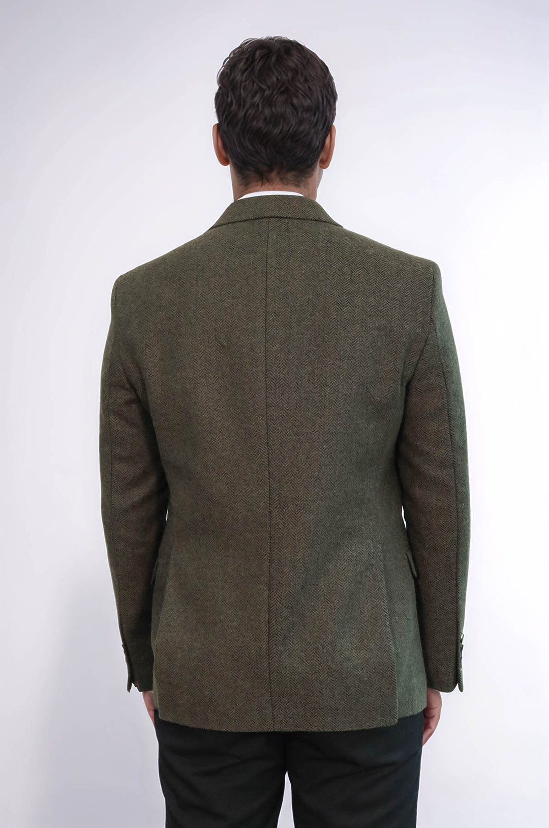 WSS Houndstooth Wool Dark Green Men Blazer  - Hanau