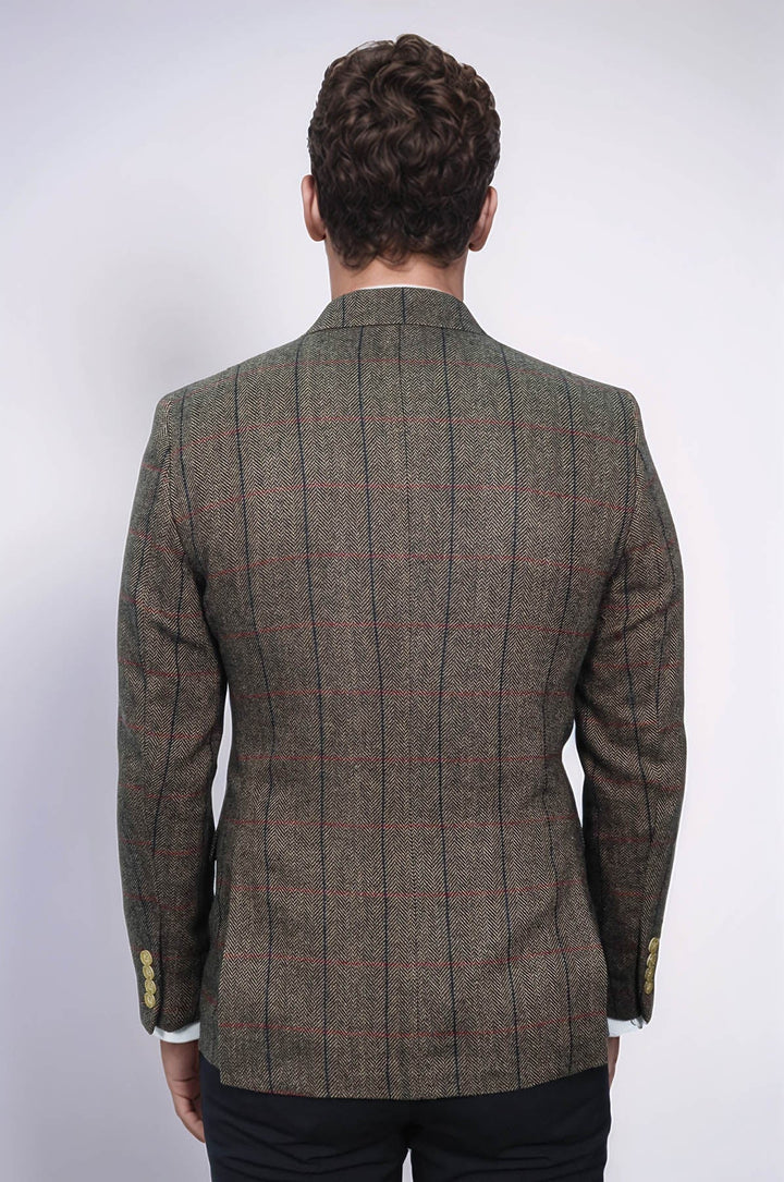 WSS Checked Brown Slim-Fit Men's Blazer  - Pontiac