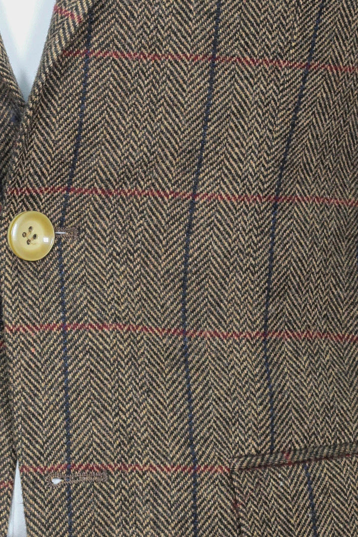 WSS Checked Brown Slim-Fit Men's Blazer  - Pontiac
