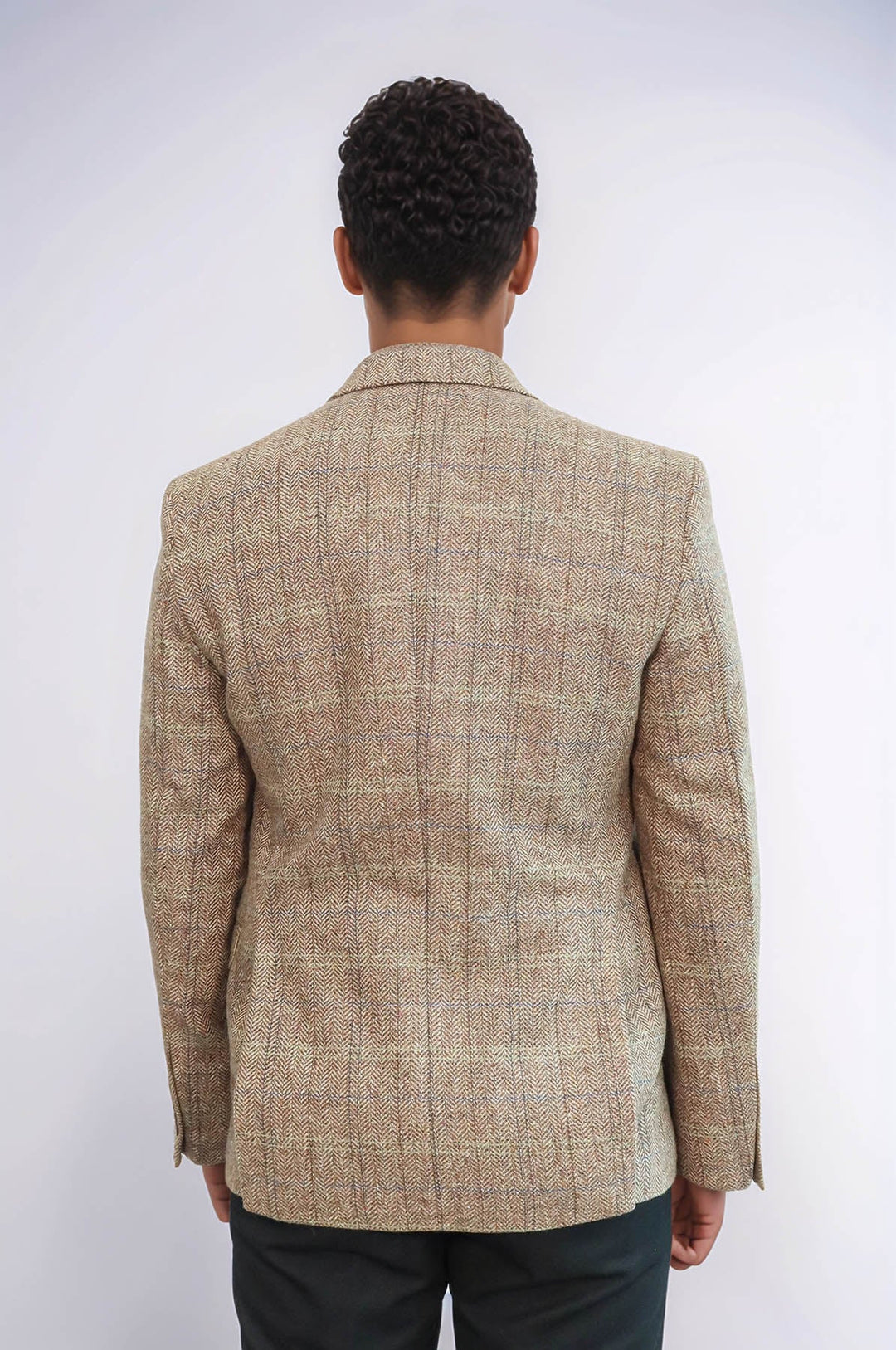WSS Herringbone Slim Fit Wool Tan Men Blazer  - Inver Grove Heights