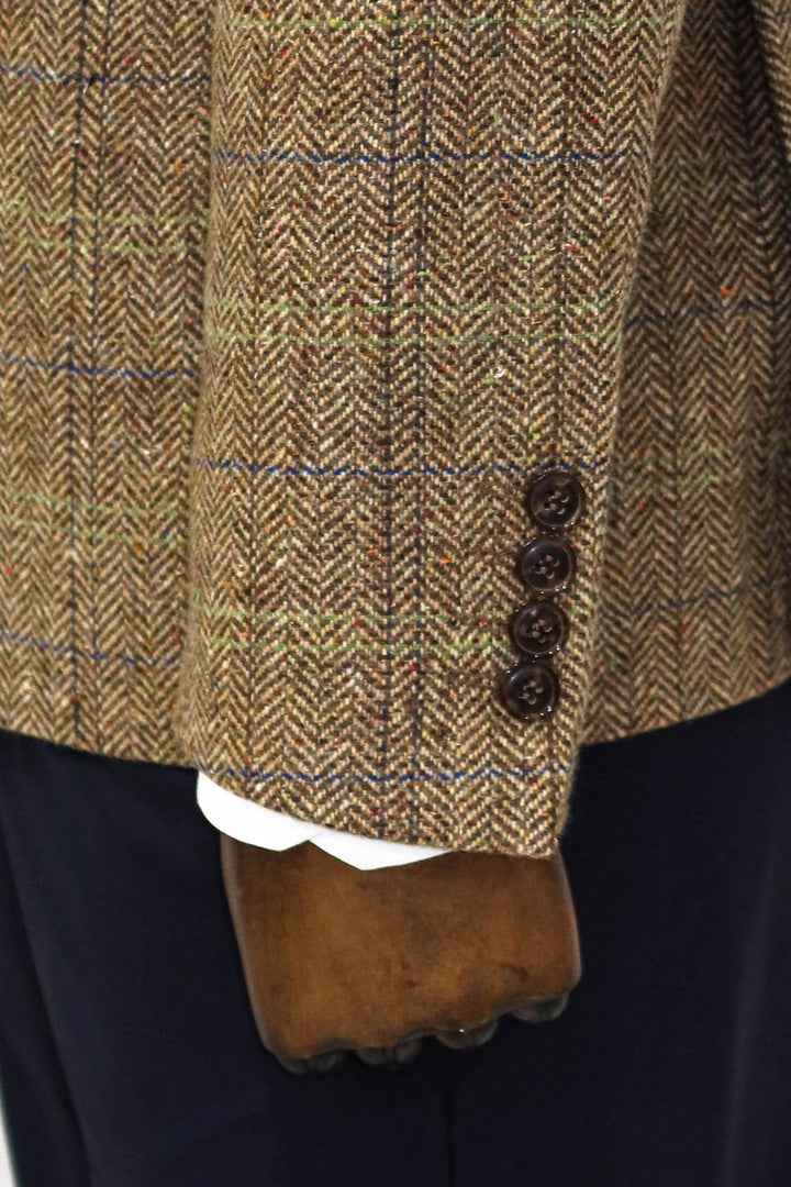 WSS Herringbone Slim Fit Wool Tan Men Blazer and Trousers Combination - San Francisco de los Romo
