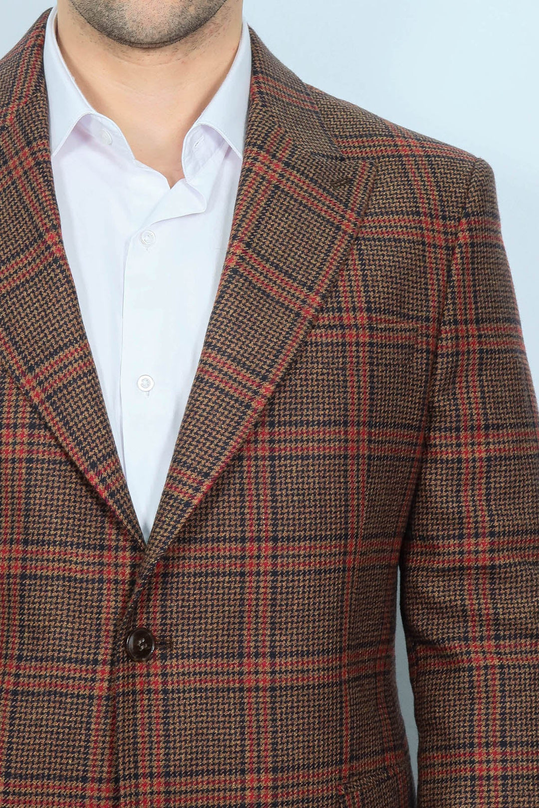 WSS Checked Brown Men Blazer  - Bensalem