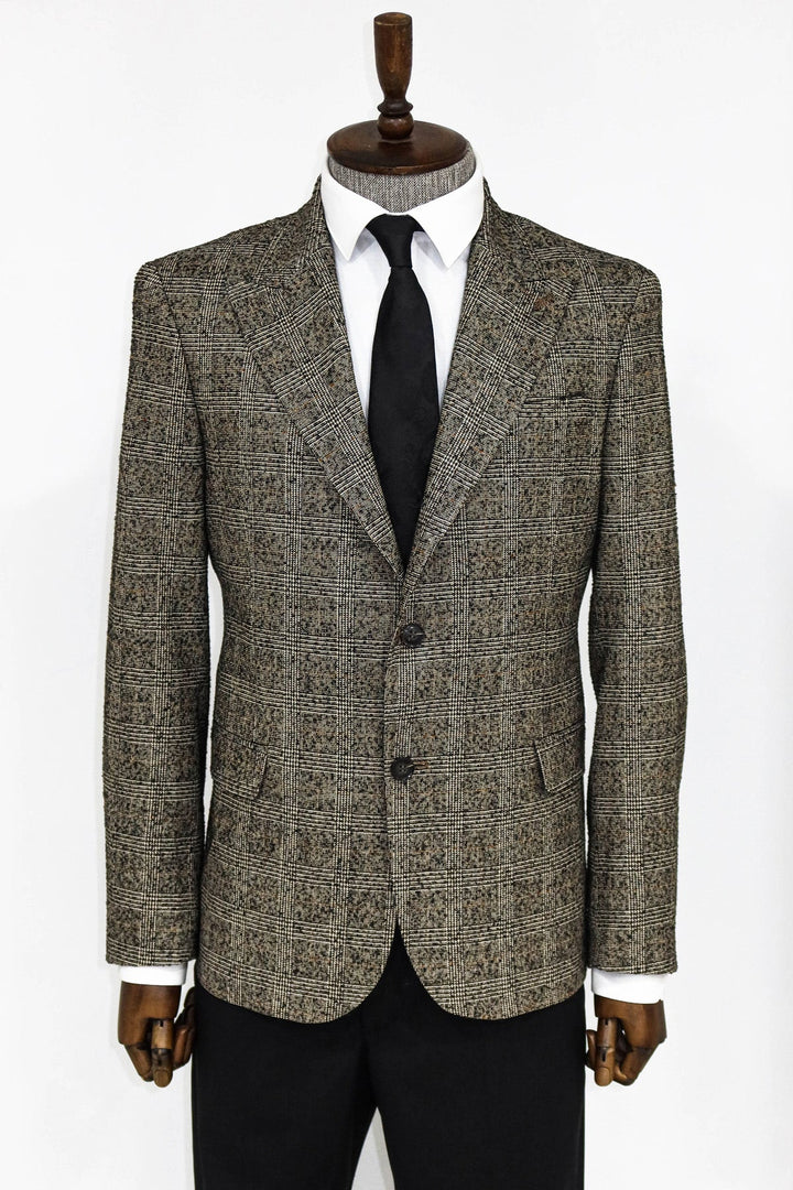 WSS Checked Black Men Blazer and Trousers Combination  - Cesena