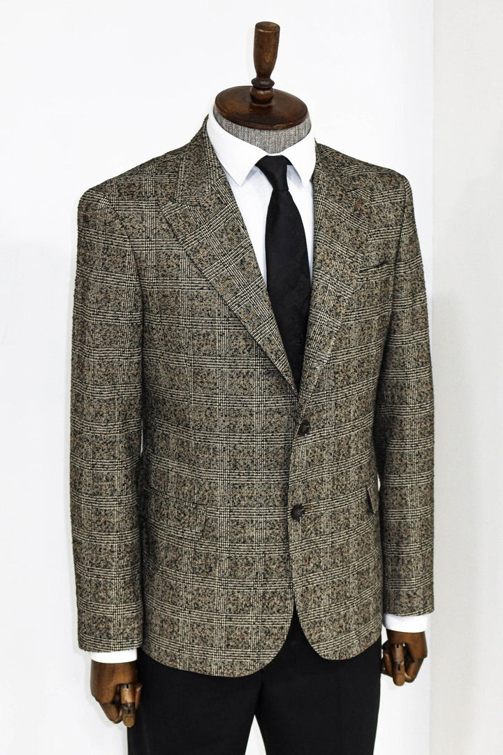 WSS Checked Black Men Blazer and Trousers Combination  - Cesena