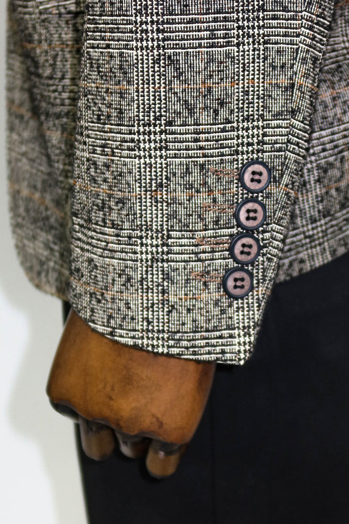 WSS Checked Black Men Blazer and Trousers Combination  - Cesena