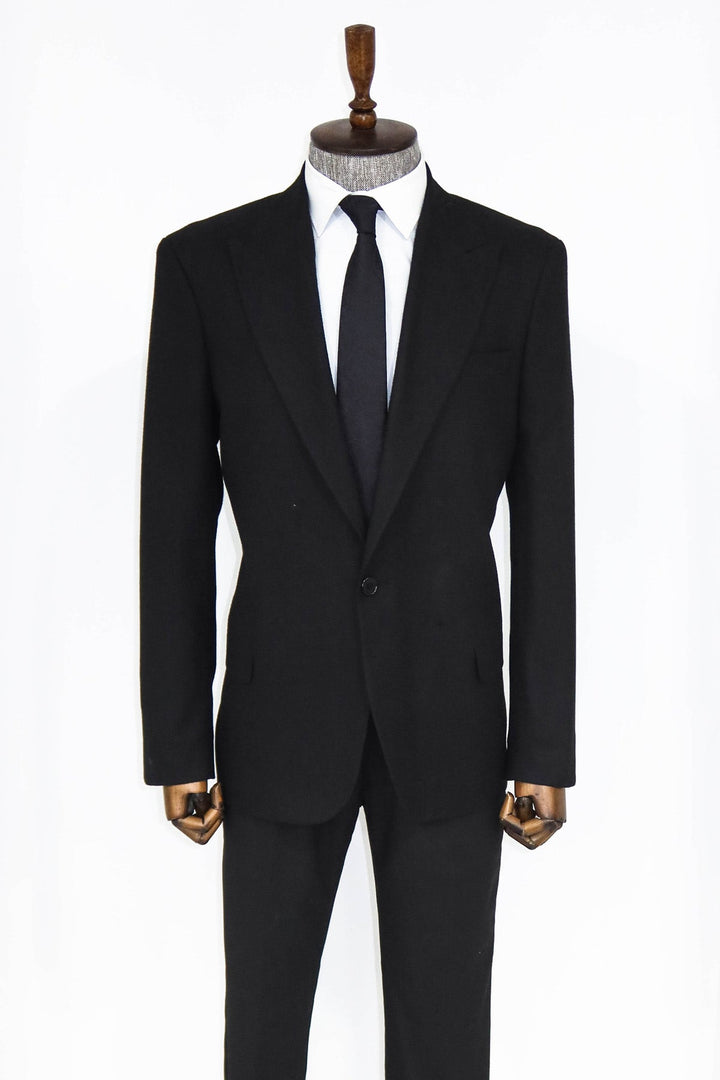 WSS Plain Slim Fit Sport Black Men Blazer and Trousers Combination  - Bologna