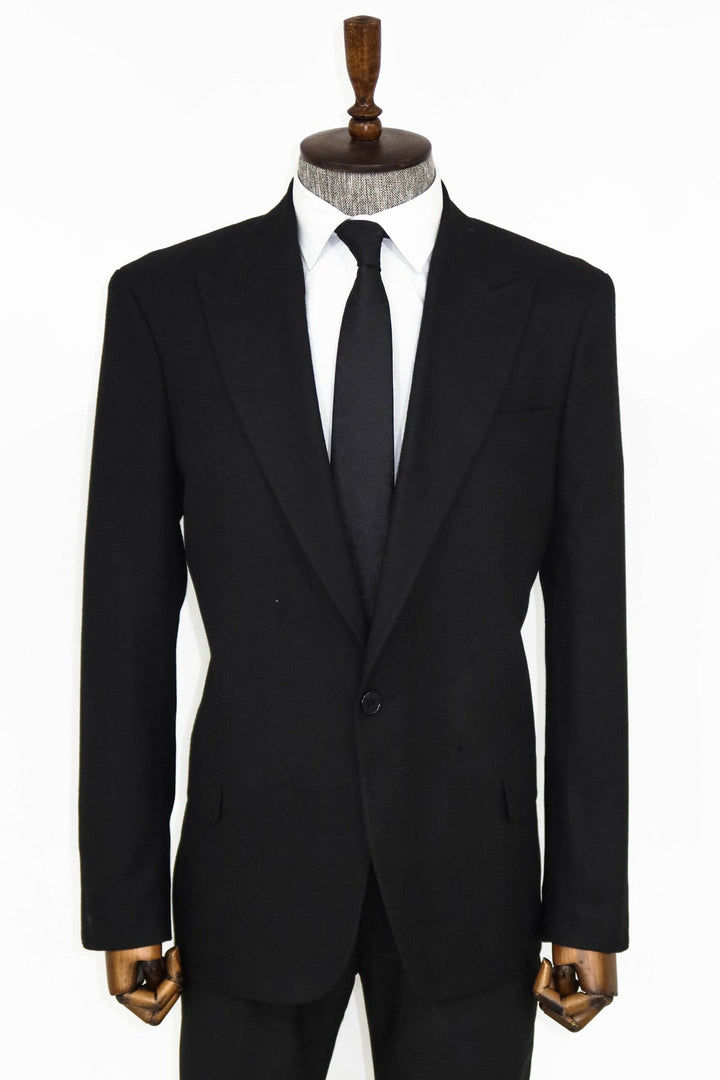 WSS Plain Slim Fit Sport Black Men Blazer and Trousers Combination  - Bologna