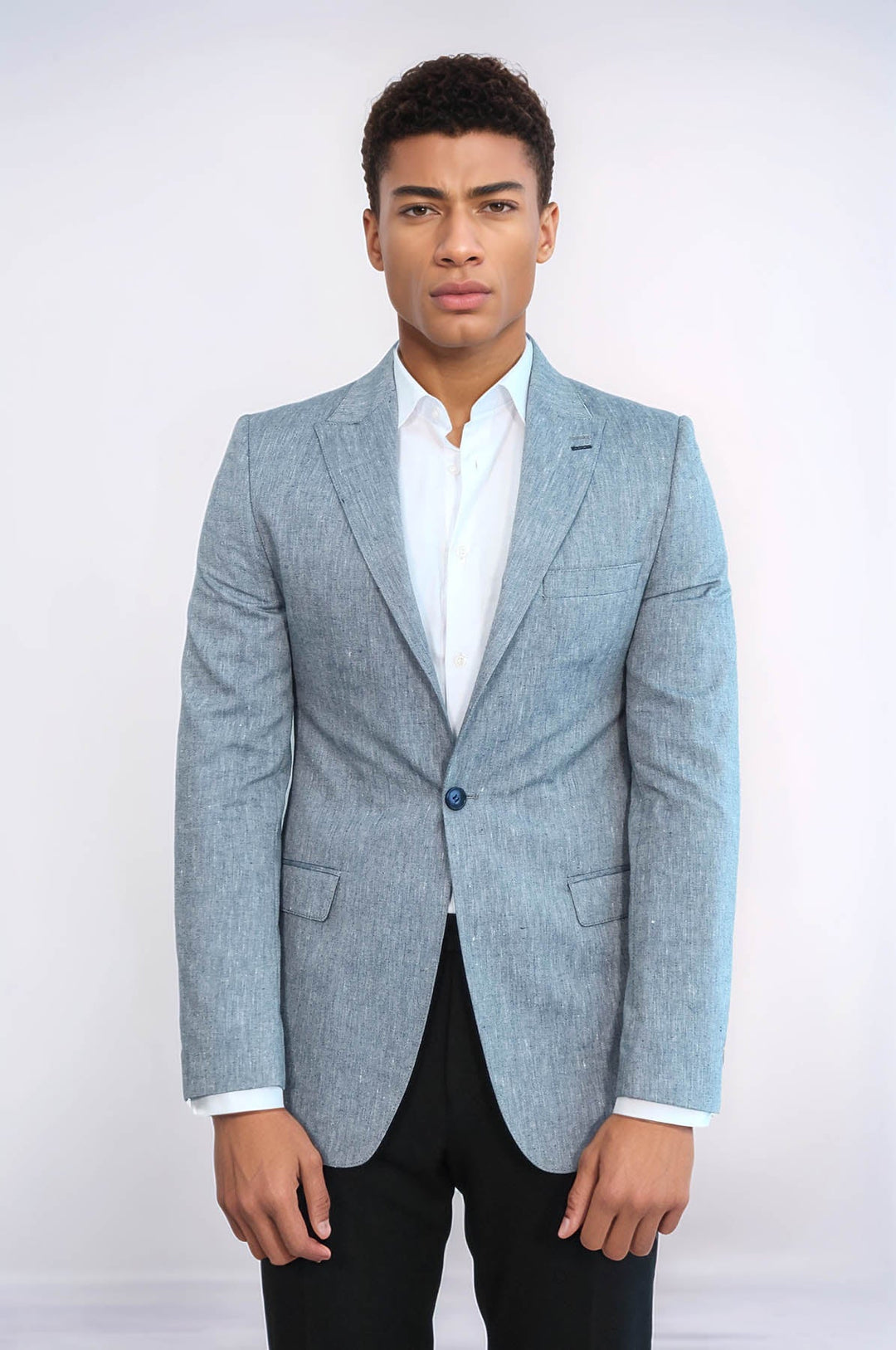WSS Slim-Fit Peak Lapel Blue Jacket  - Sheboygan
