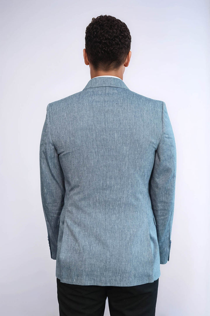 WSS Slim-Fit Peak Lapel Blue Jacket  - Sheboygan