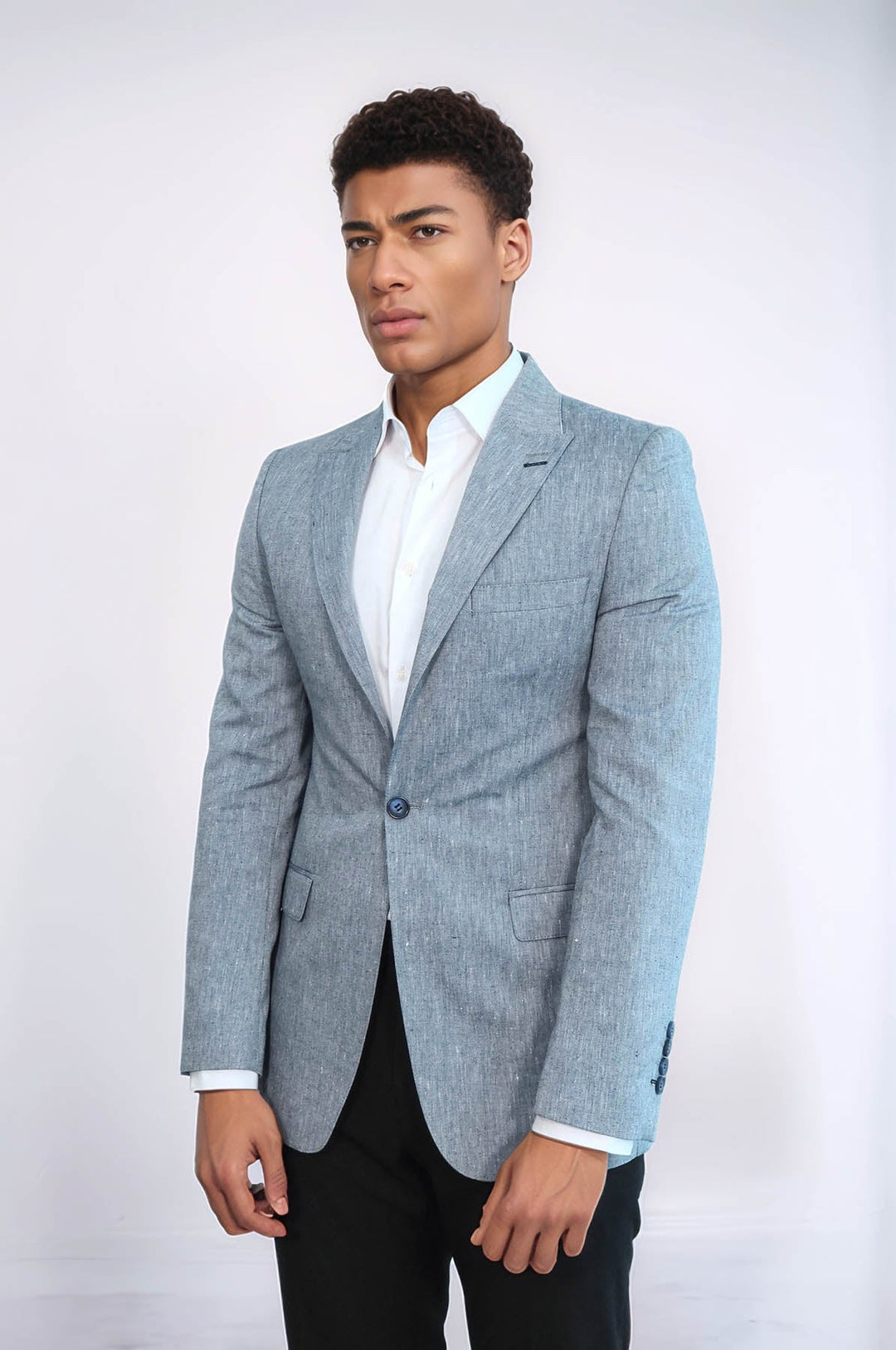 WSS Slim-Fit Peak Lapel Blue Jacket  - Sheboygan