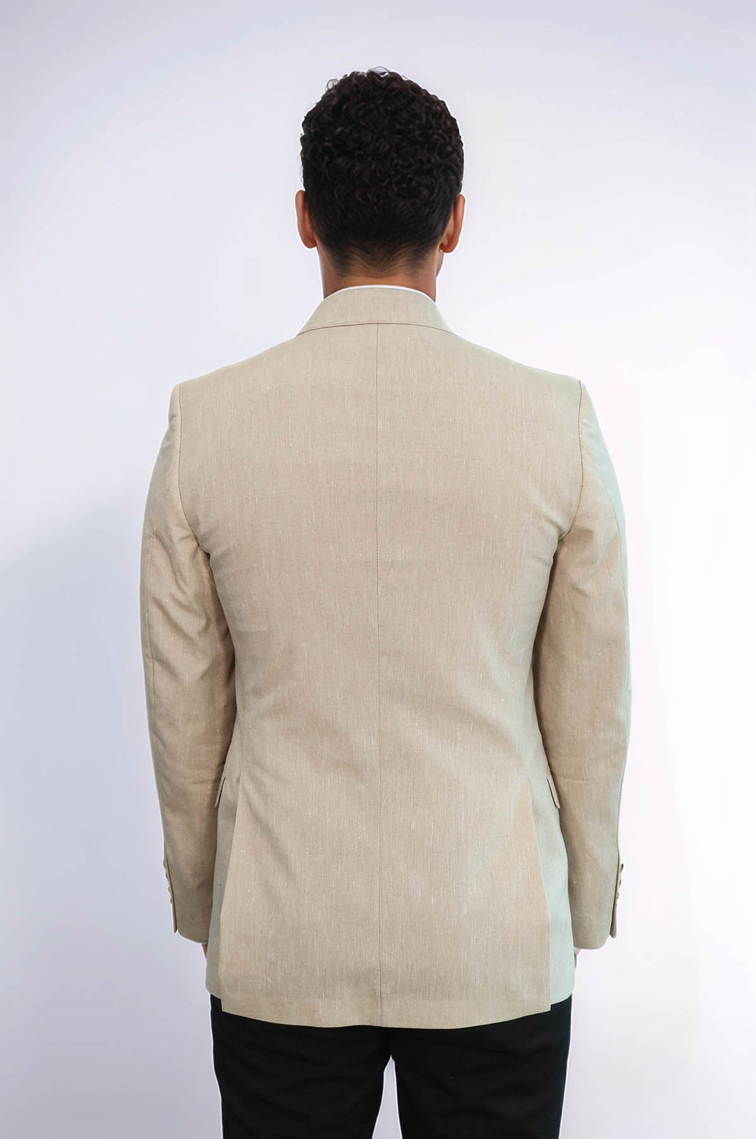 WSS Slim-Fit Peak Lapel Beige Jacket  - San Fernando