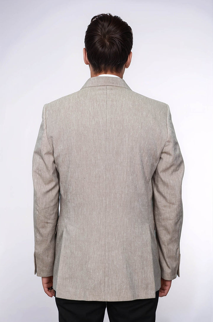 WSS Slim-Fit Peak Lapel Light Brown Jacket  - Alenquer
