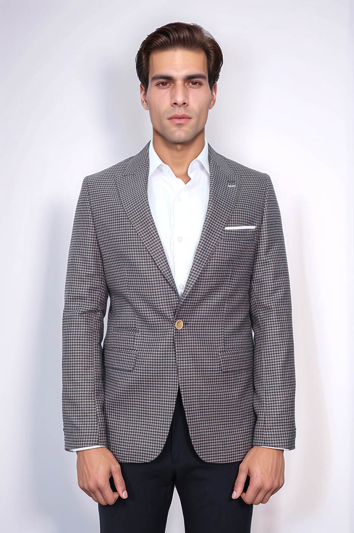 WSS Patterned Navy Slim-Fit Blazer  - Neu-Ulm