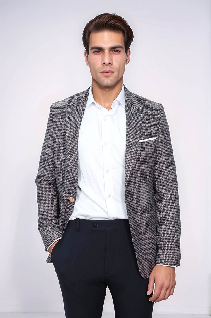 WSS Patterned Navy Slim-Fit Blazer  - Neu-Ulm