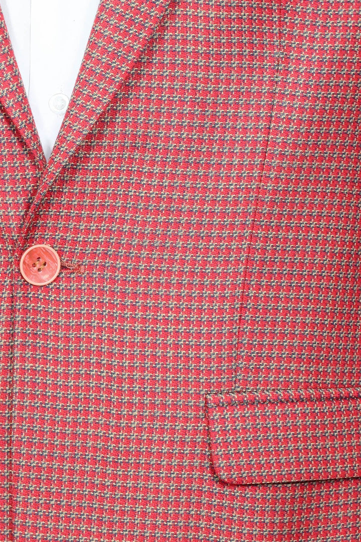 WSS Patterned Claret Red Slim-Fit Blazer  - La Barca