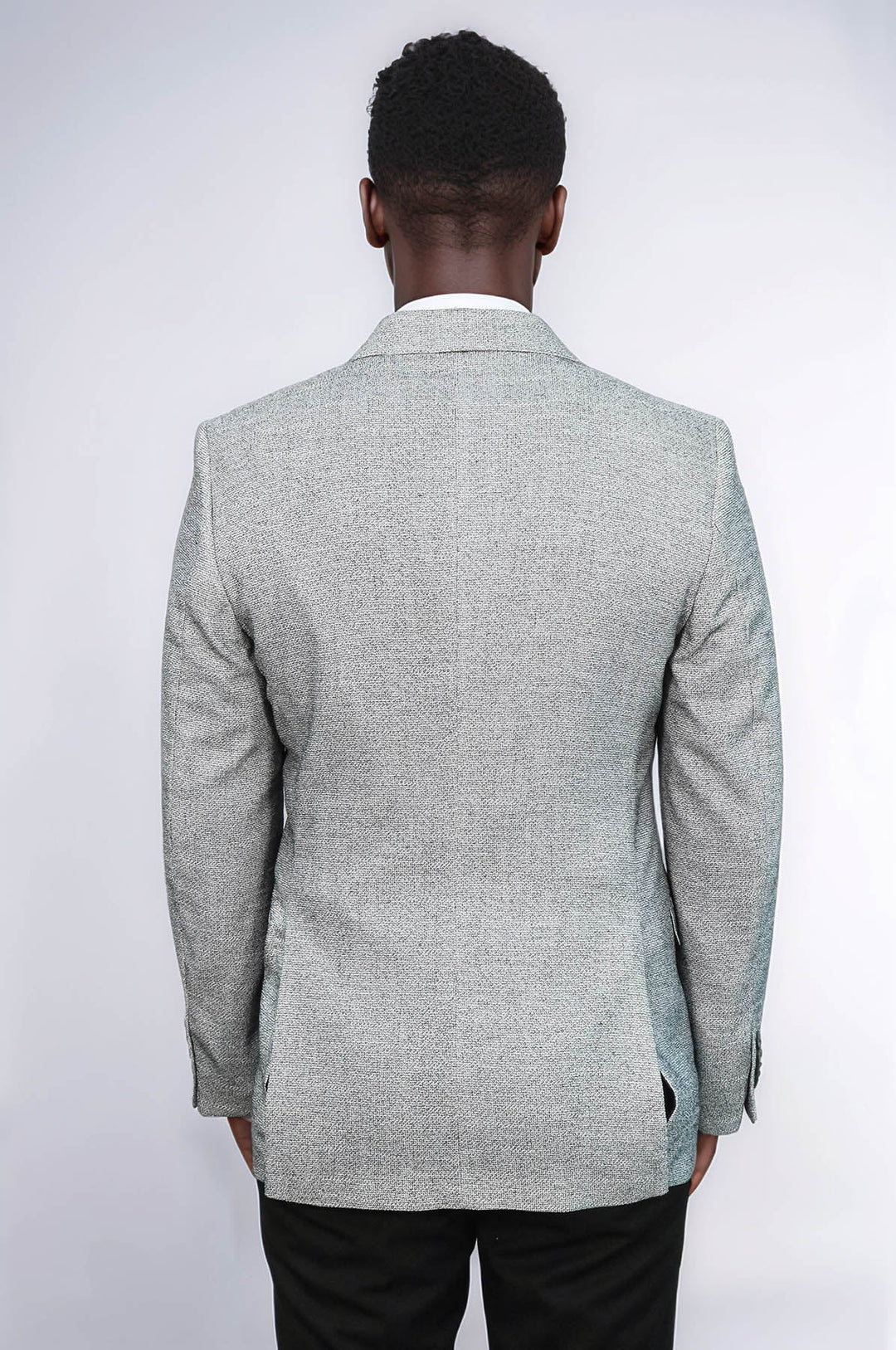 WSS Patterned Slim Fit Grey Men Blazer  - Talence