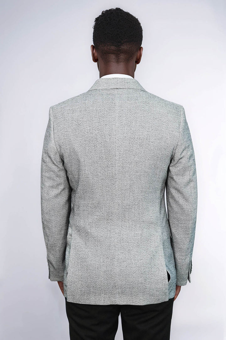 WSS Patterned Slim Fit Grey Men Blazer  - Talence