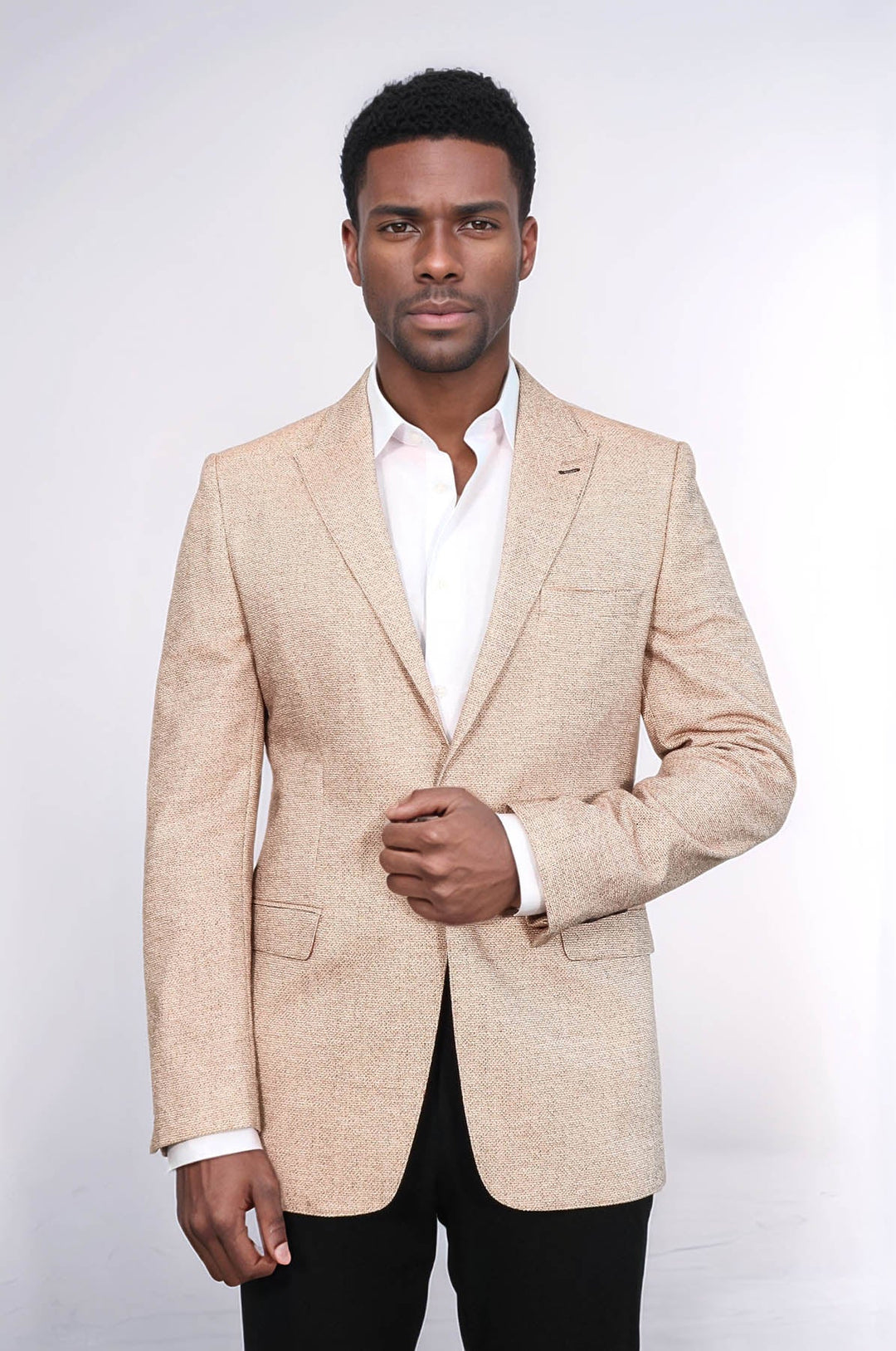 WSS Patterned Slim-Fit Yellow Blazer  - Wood Buffalo