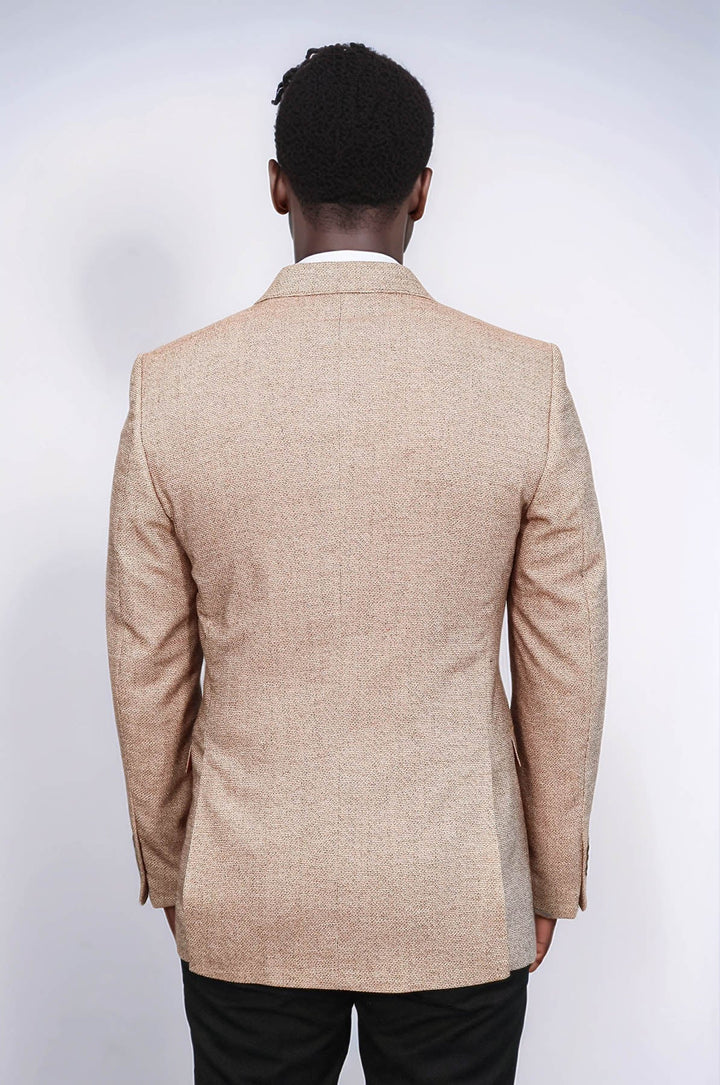 WSS Patterned Slim-Fit Yellow Blazer  - Wood Buffalo