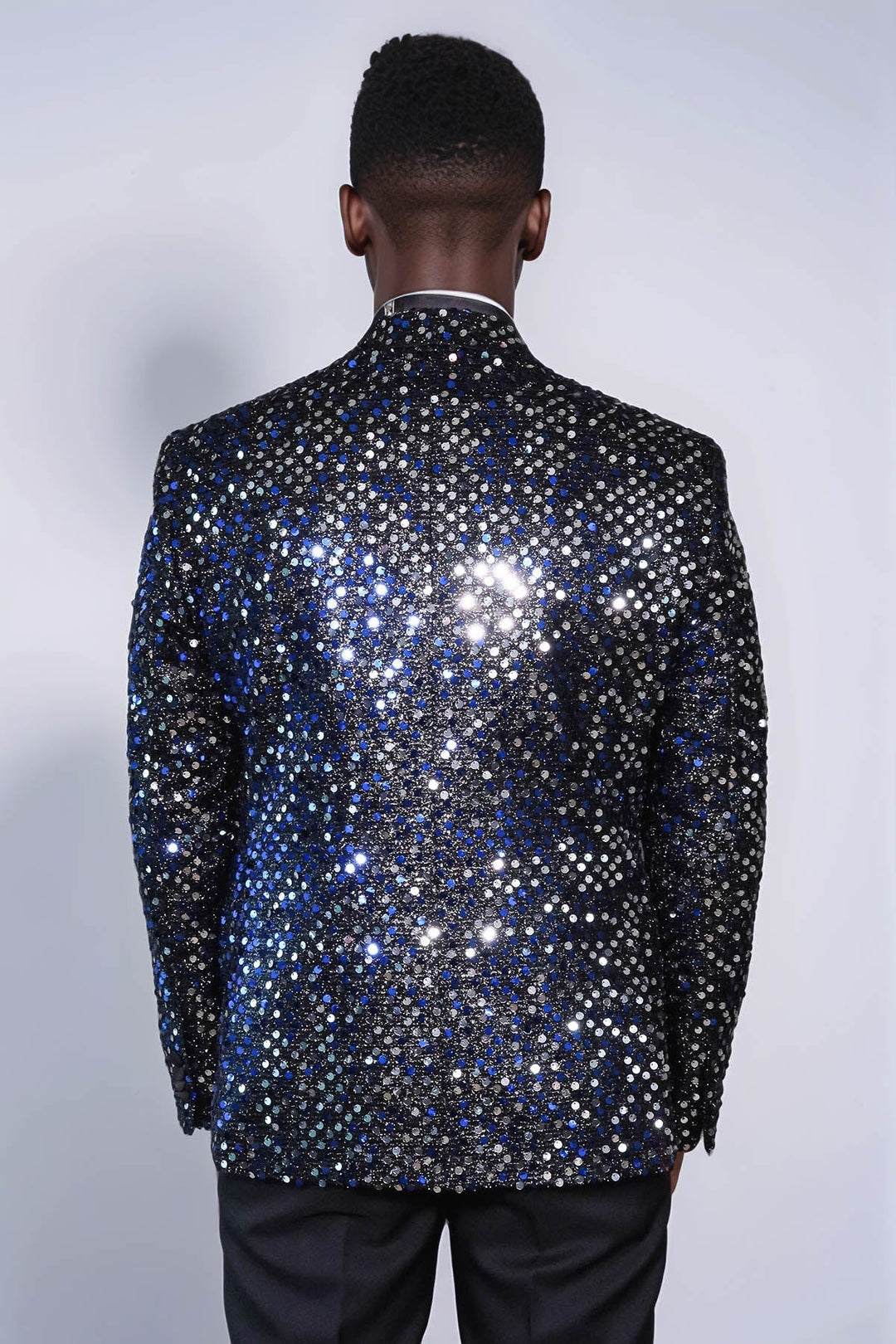 WSS Glitter Pattern Black Men Prom Blazer  - La Spezia