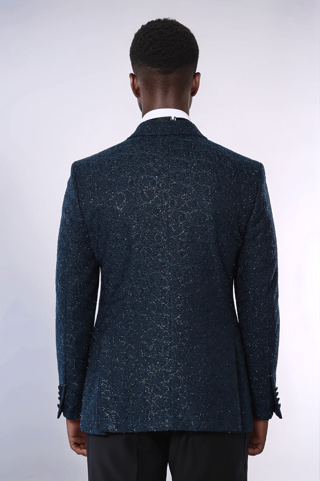 WSS Glitter Pattern Green Men Prom Blazer  - Tezoyuca