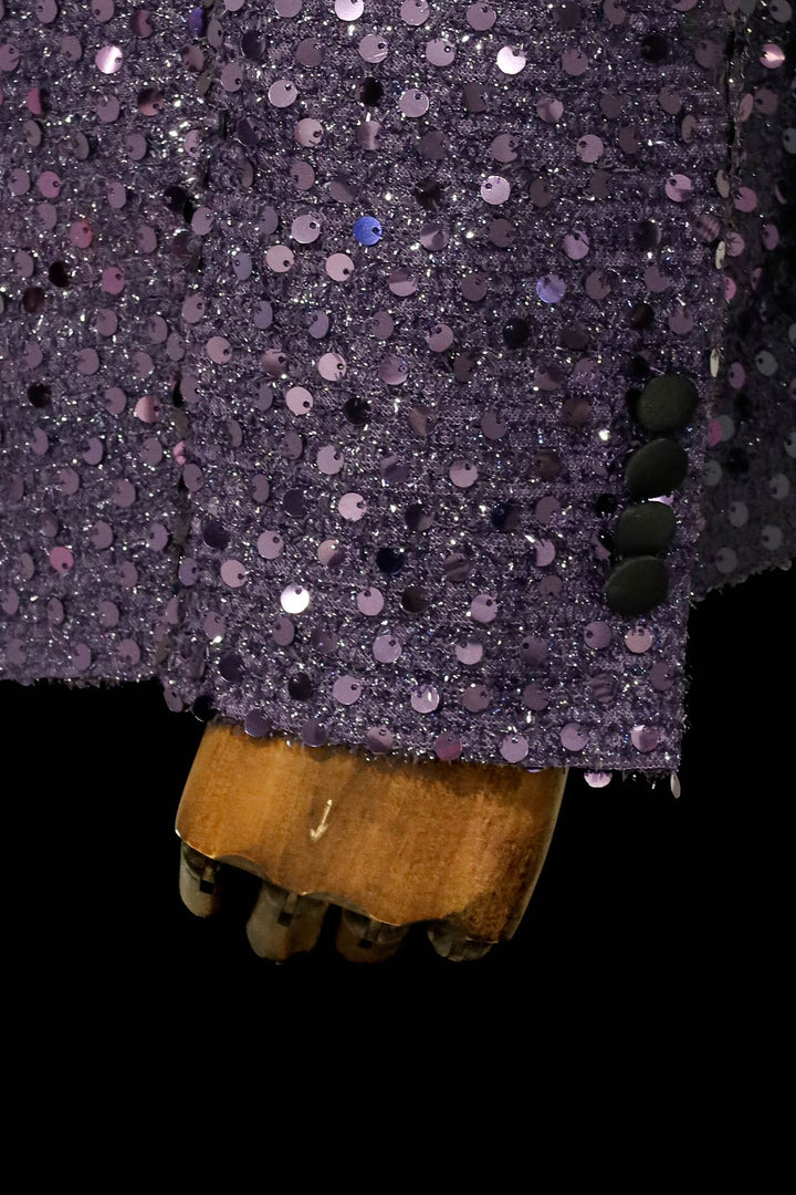 WSS Glitter Pattern Purple Men Prom Blazer  - Sabinas