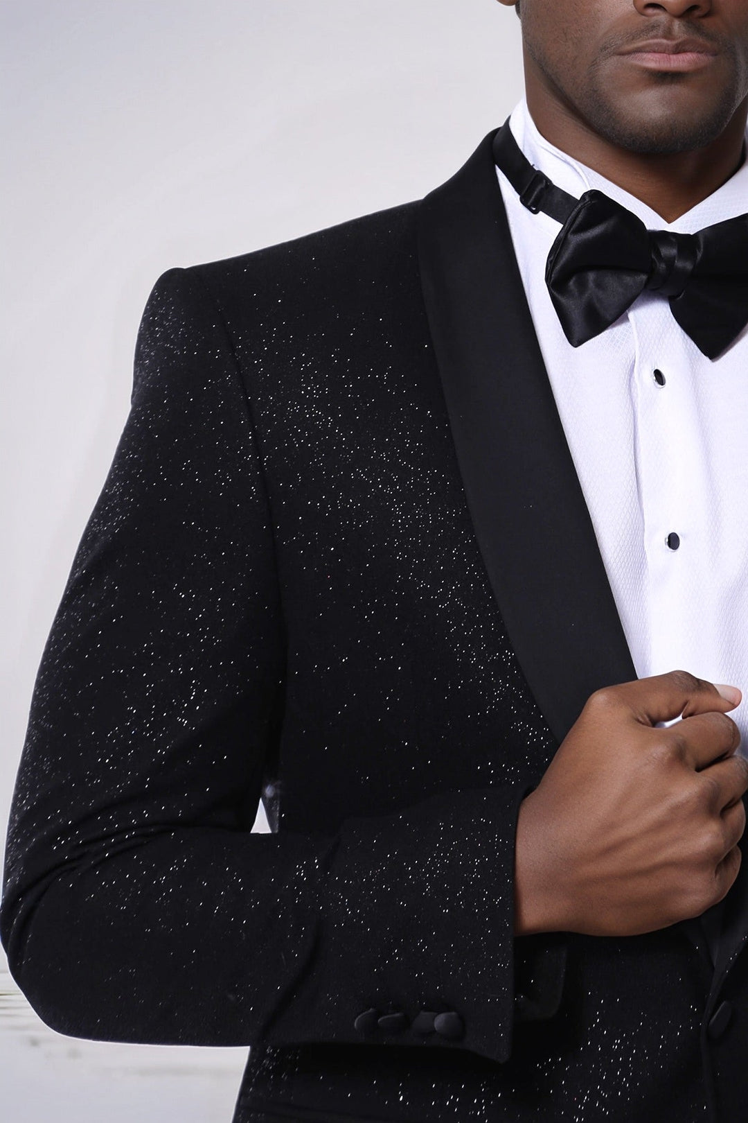WSS Black Shawl Lapel Sparkly Men Party Blazer  - Villena