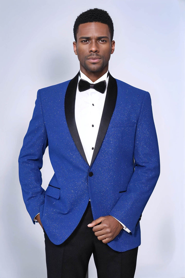 WSS Shawl Lapel Navy Blue Men Prom Blazer abd Trousers Combination Suit - Fort Lauderdale