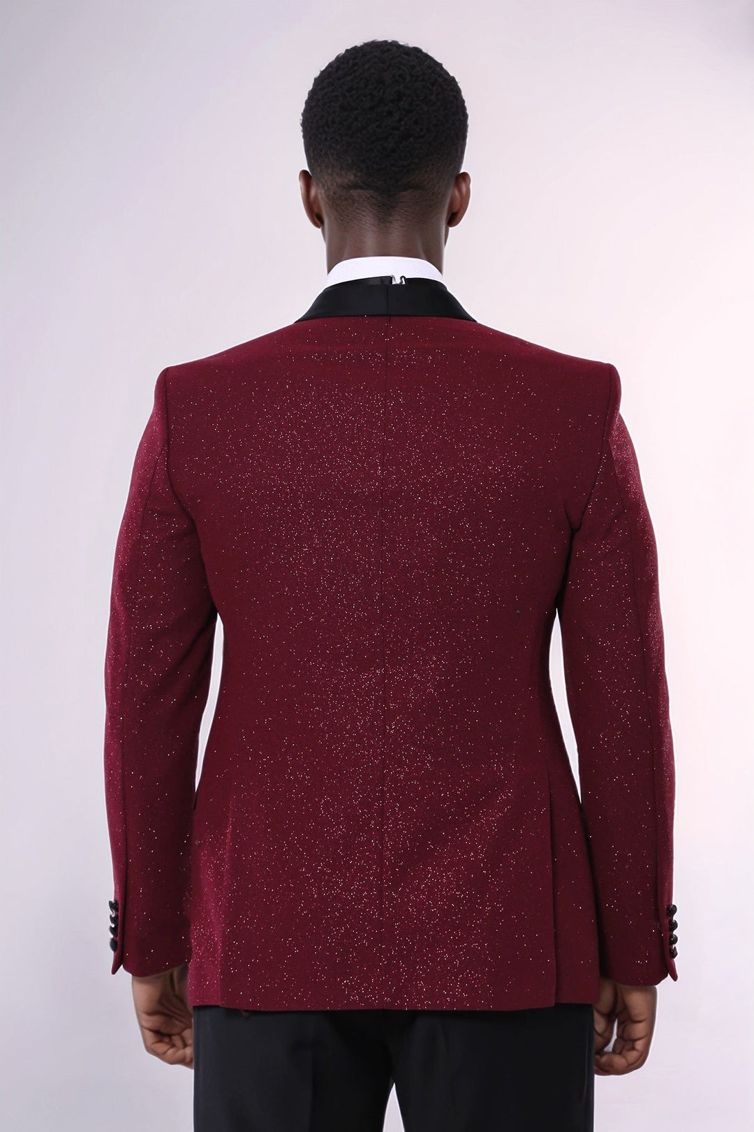 WSS Burgundy Shawl Lapel Sparkly Men Tuxedo Jacket  - Memphis