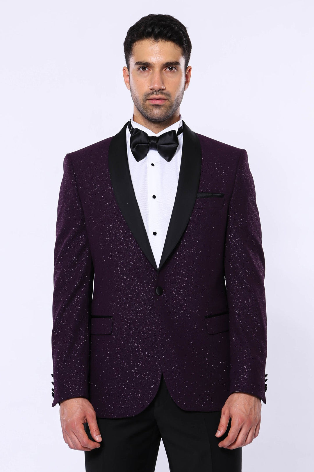 WSS Purple Shawl Lapel Sparkly Men Party Blazer  - Torrevieja