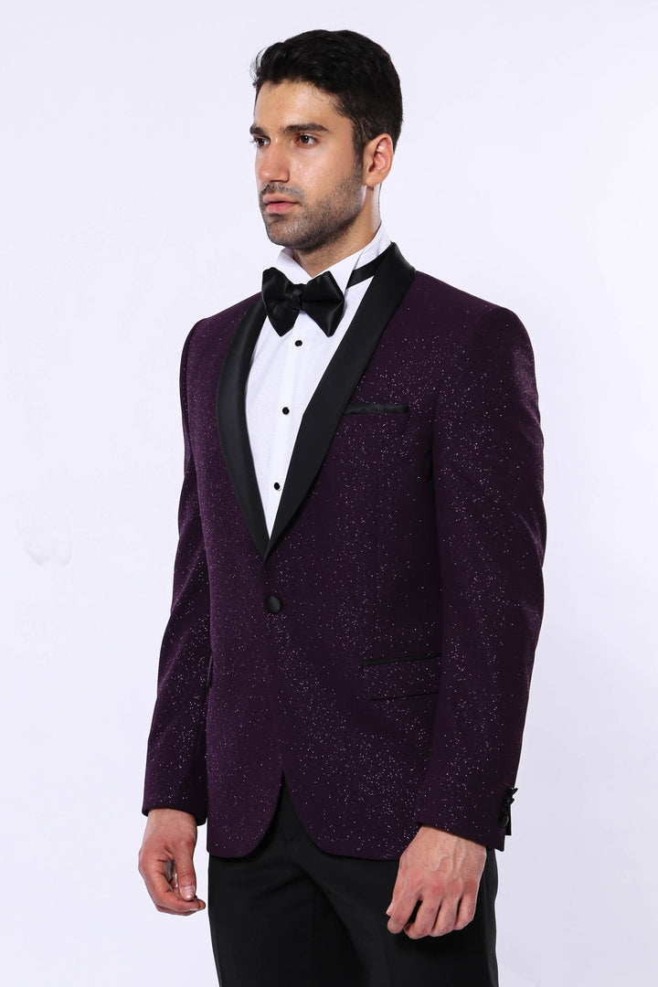 WSS Purple Shawl Lapel Sparkly Men Party Blazer  - Torrevieja