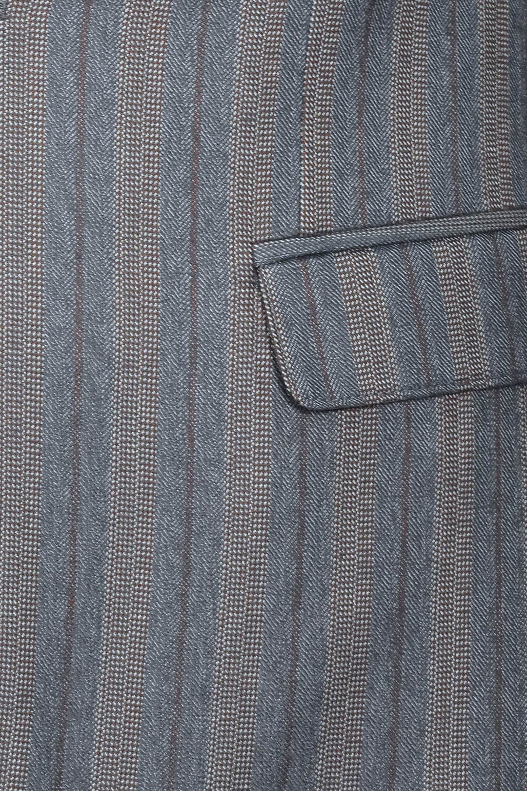 WSS Striped Slim Fit Men Grey Blazer  - Memphis