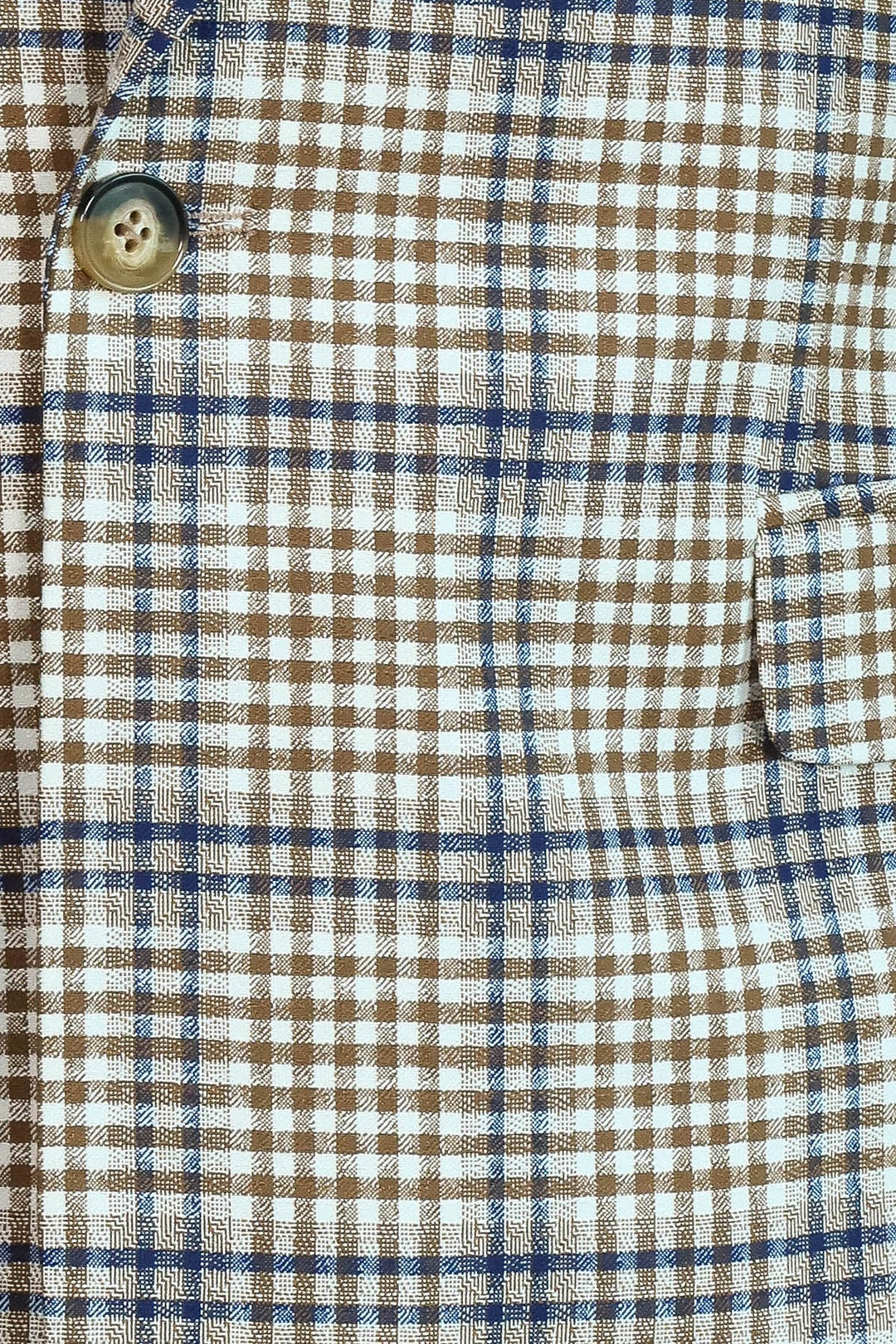 WSS Plaid Slim-Fit Brown Blue Men Blazer  - Empalme