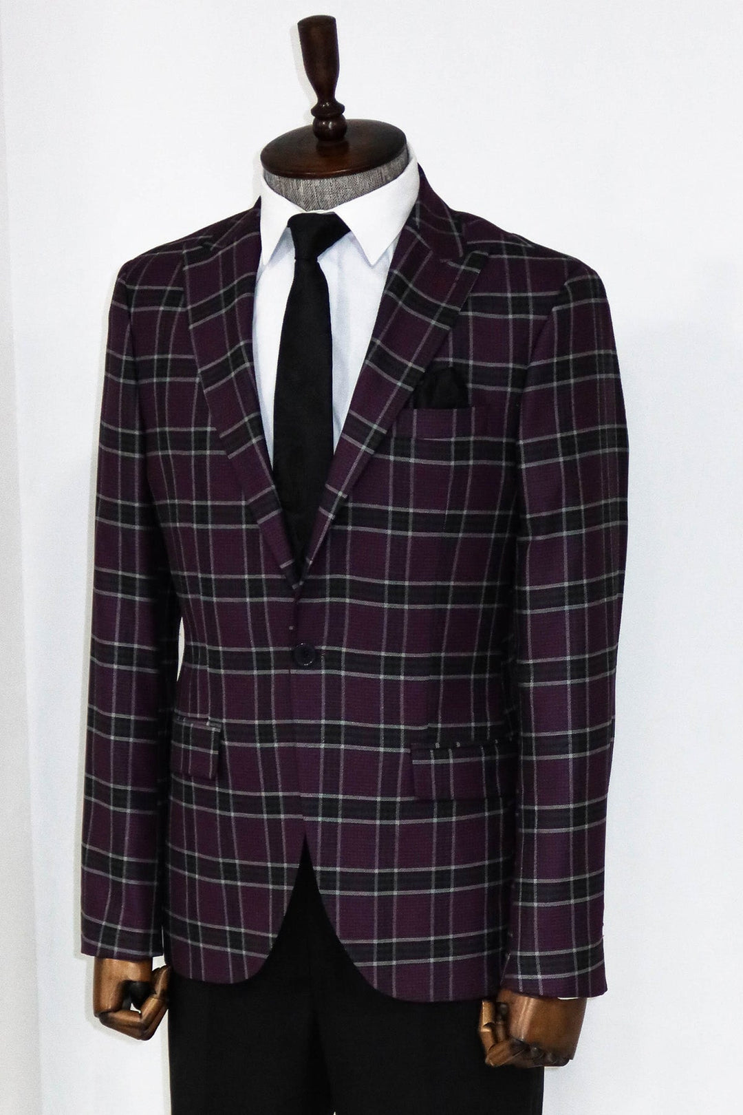 WSS Slim Fit Peak Lapel Purple Men Blazer and Trousers Combination  - Santurce-Antiguo