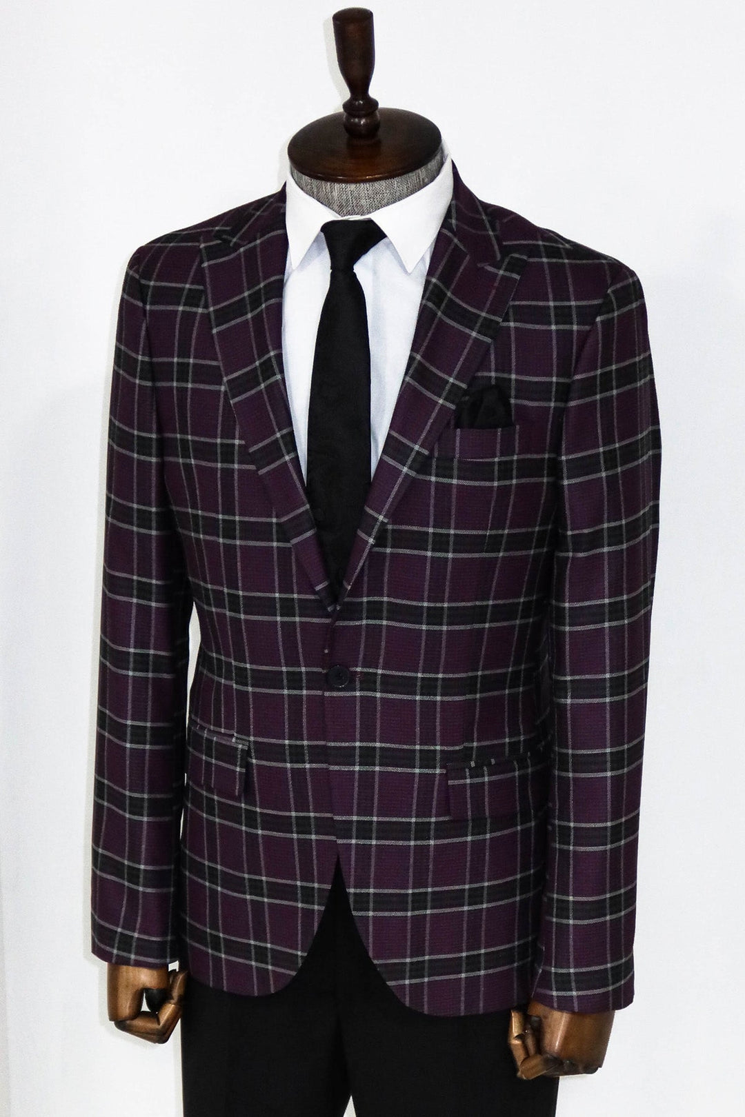 WSS Slim Fit Peak Lapel Purple Men Blazer and Trousers Combination  - Santurce-Antiguo