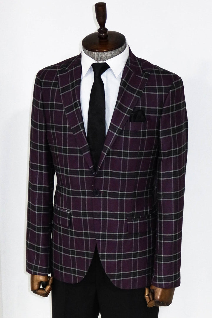 WSS Slim Fit Peak Lapel Purple Men Blazer and Trousers Combination  - Santurce-Antiguo
