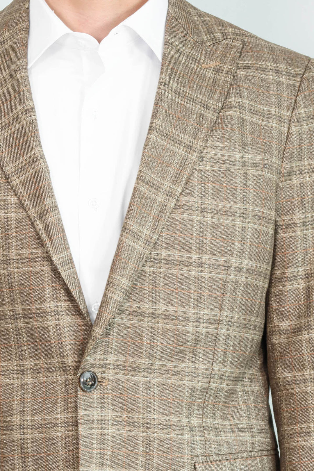 WSS Slim Fit Peak Lapel Checked Grey Men Blazer  - Terre Haute