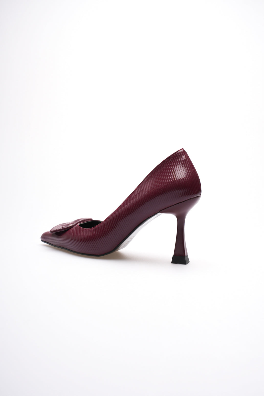 DSM Porin Bordo Rugan Toka Detaylı Stiletto Topuklu Kadın Ayakkabısı - Cosenza