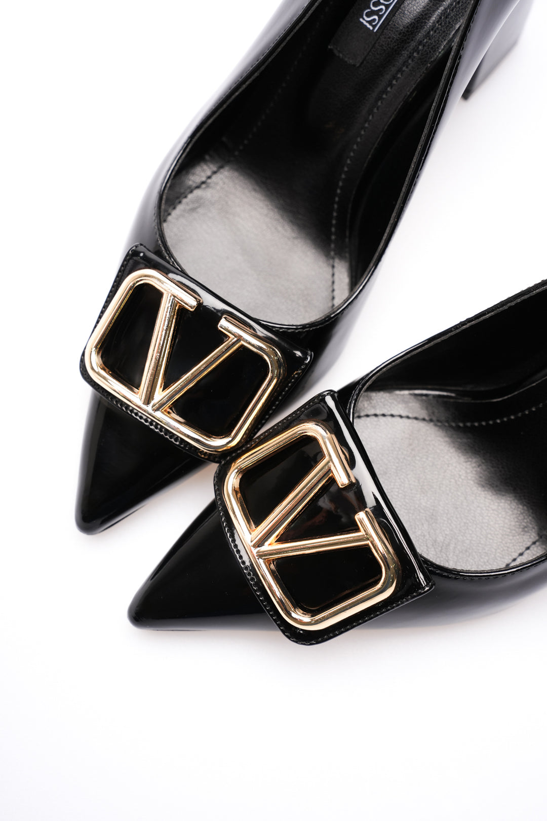 DSM Walkey Black Patent Leather Gold W Buckle Thick Heel High Heel Women's Shoe - Norwalk