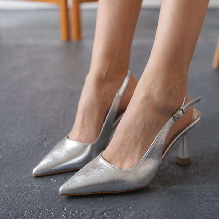 DSM Soprana Silver Skin High Heel Shoes - Rancho Palos Verdes