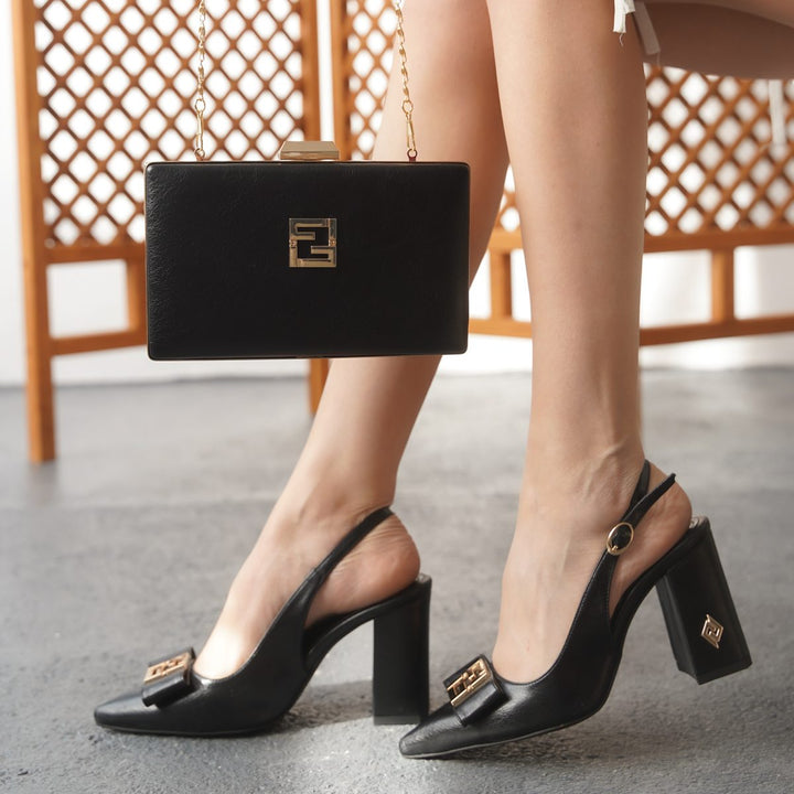 DSM Stylish Black Leather Bag Combination Duo - Mansfield