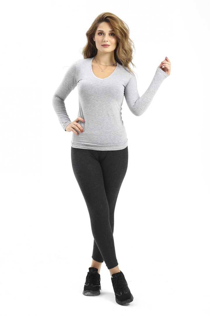 MPL Woman Long Sleeve V-Neck Bodysuit 101BK010001 - Chino Hills