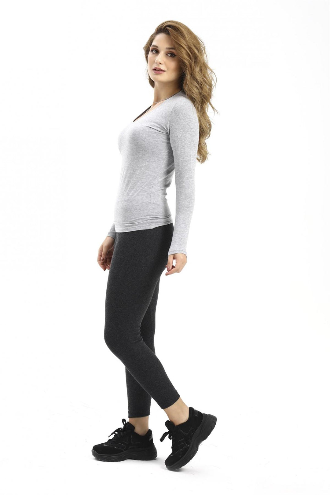 MPL Woman Long Sleeve V-Neck Bodysuit 101BK010001 - Chino Hills